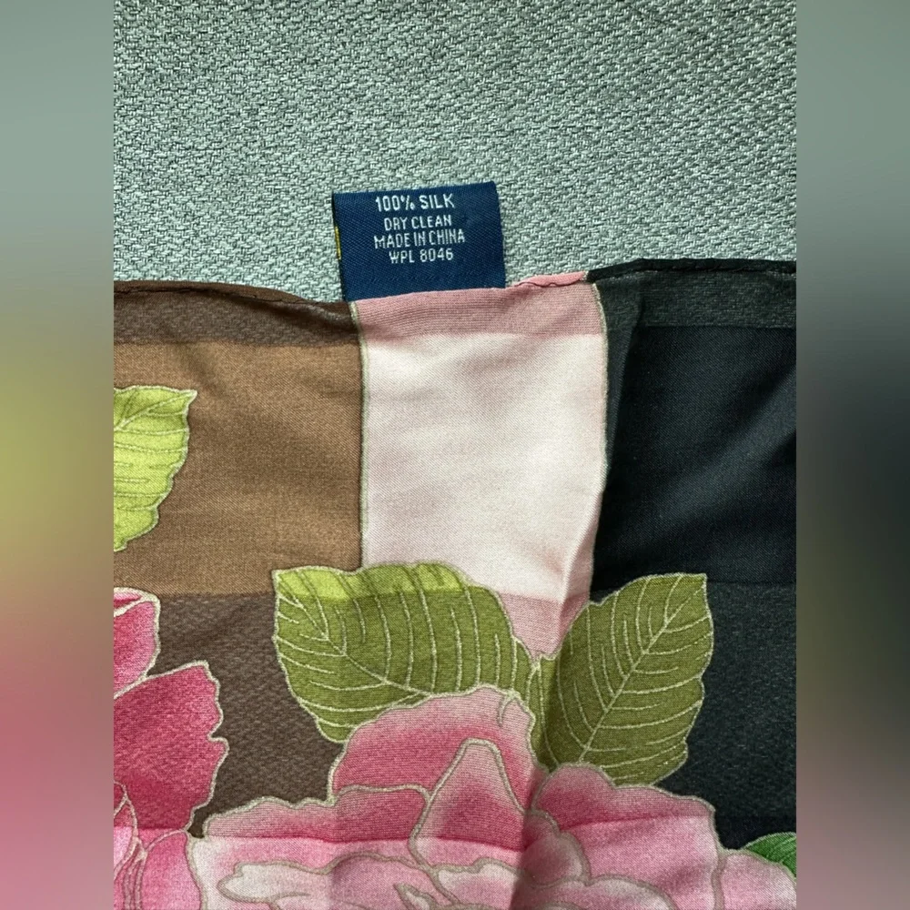 Charter Club 100% Silk Floral Scarf